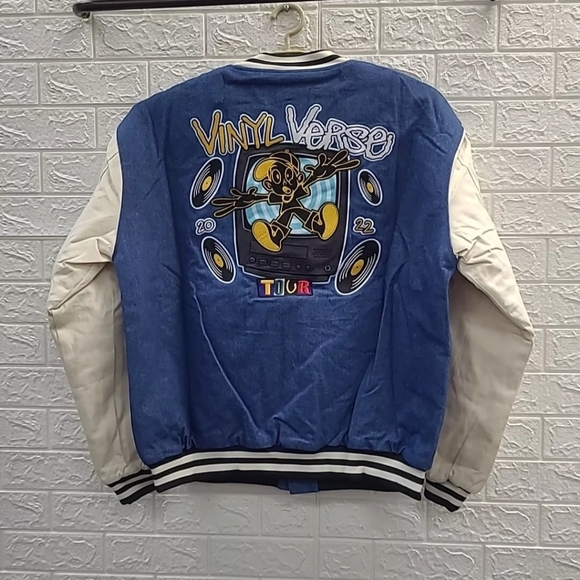 Wiz Khalifa and Logic Vinyl Verse Tour Denim Letterman's Jacket - Picture 2 of 2